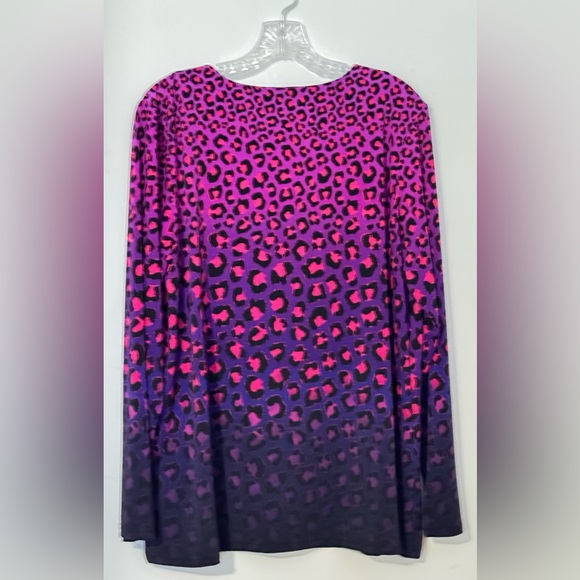 NWT Bob Mackie blouse art to wear leopard print stretchy boho goth whimsical - Picture 2 of 7